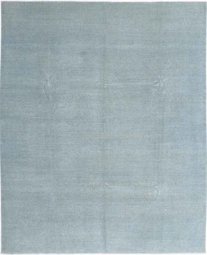 Blue Afghan Overdye Rug 8' 0" x 10' 2" Hand-Knotted | No. AT12387