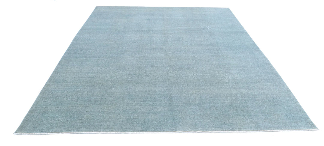 Blue Afghan Overdye Rug 8' 0" x 10' 2" Hand-Knotted | No. AT12387