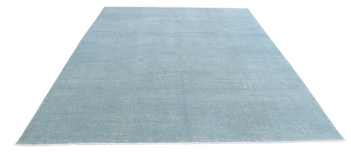 Blue Afghan Overdye Rug 8' 0" x 10' 2" Hand-Knotted | No. AT12387