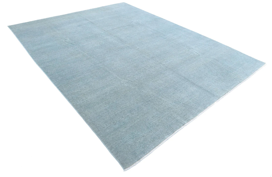 Blue Afghan Overdye Rug 8' 0" x 10' 2" Hand-Knotted | No. AT12387