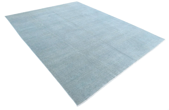 Blue Afghan Overdye Rug 8' 0" x 10' 2" Hand-Knotted | No. AT12387