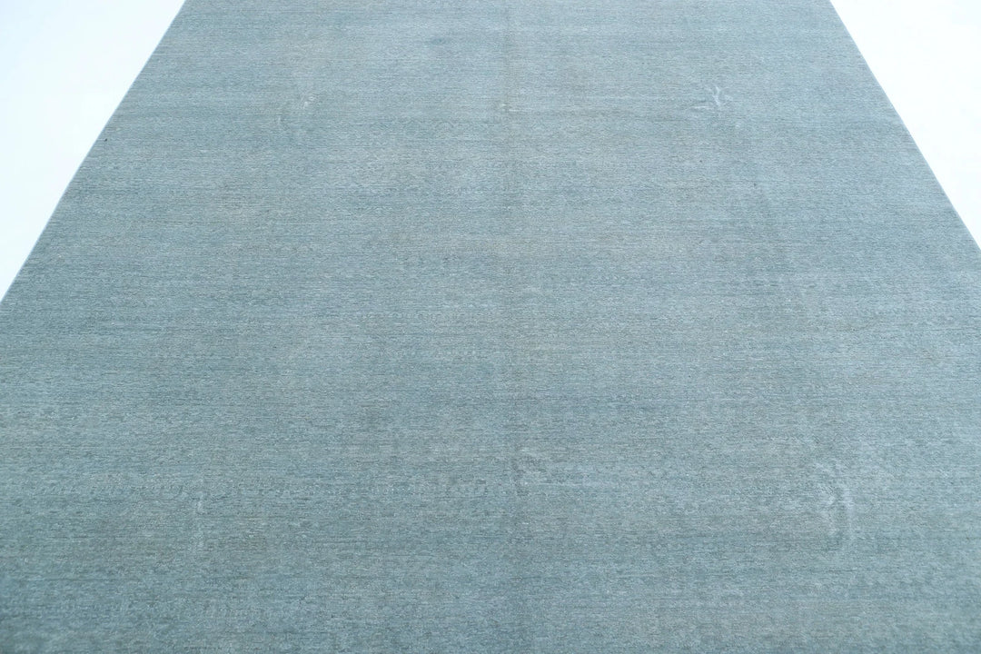 Blue Afghan Overdye Rug 8' 0" x 10' 2" Hand-Knotted | No. AT12387
