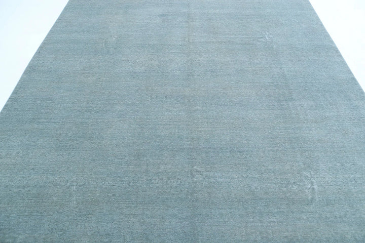 Blue Afghan Overdye Rug 8' 0" x 10' 2" Hand-Knotted | No. AT12387