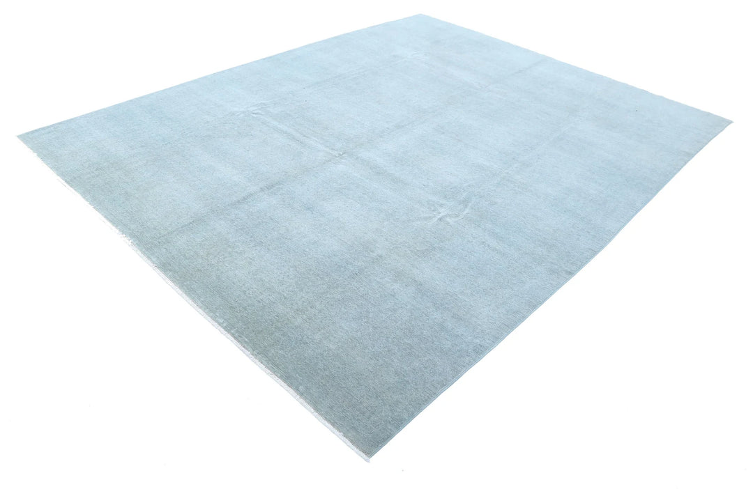 Blue Afghan Overdye Rug 8' 0" x 10' 2" Hand-Knotted | No. AT12387