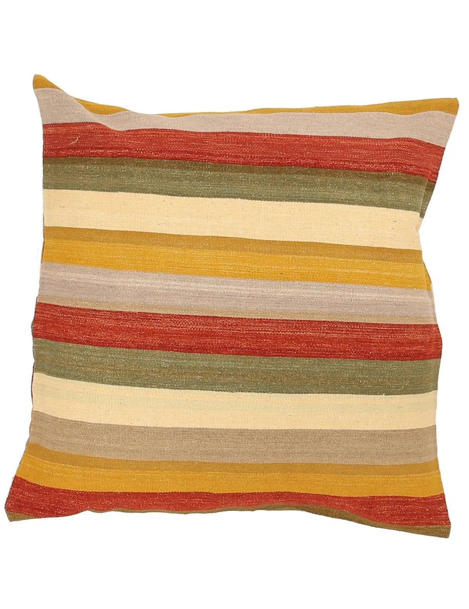 Hand Woven Modern Stripe Wool Pillow 3' 0" x 3' 0" - No. AT12396