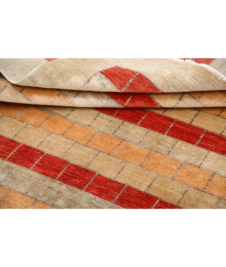 Afghan Modcar Rug 6' 0" x 7' 11" Hand-Knotted | No. AT12409