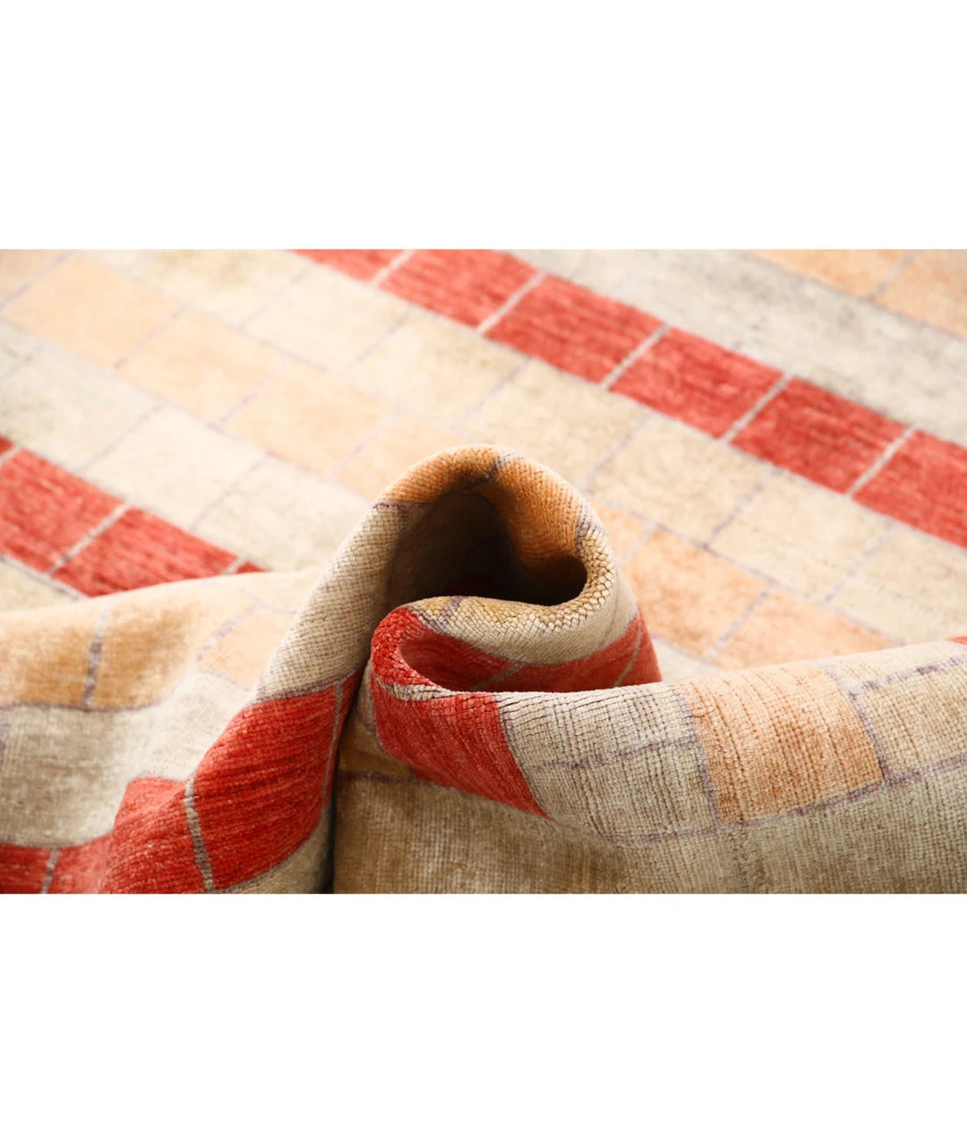 Afghan Modcar Rug 6' 0" x 7' 11" Hand-Knotted | No. AT12409