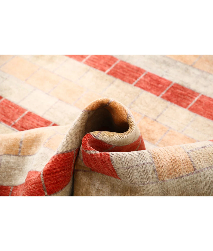 Afghan Modcar Rug 6' 0" x 7' 11" Hand-Knotted | No. AT12409
