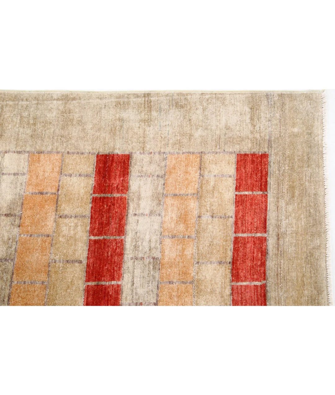 Afghan Modcar Rug 6' 0" x 7' 11" Hand-Knotted | No. AT12409