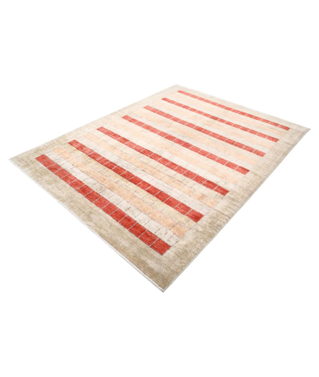 Afghan Modcar Rug 6' 0" x 7' 11" Hand-Knotted | No. AT12409