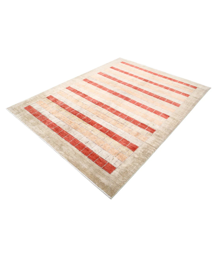 Afghan Modcar Rug 6' 0" x 7' 11" Hand-Knotted | No. AT12409
