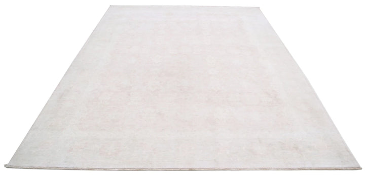 Ivory Afghan Serenity Rug 8' 0" x 10' 6" Hand-Knotted | No. AT12432