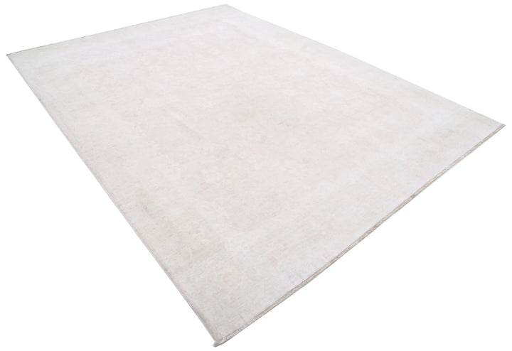 Ivory Afghan Serenity Rug 8' 0" x 10' 6" Hand-Knotted | No. AT12432