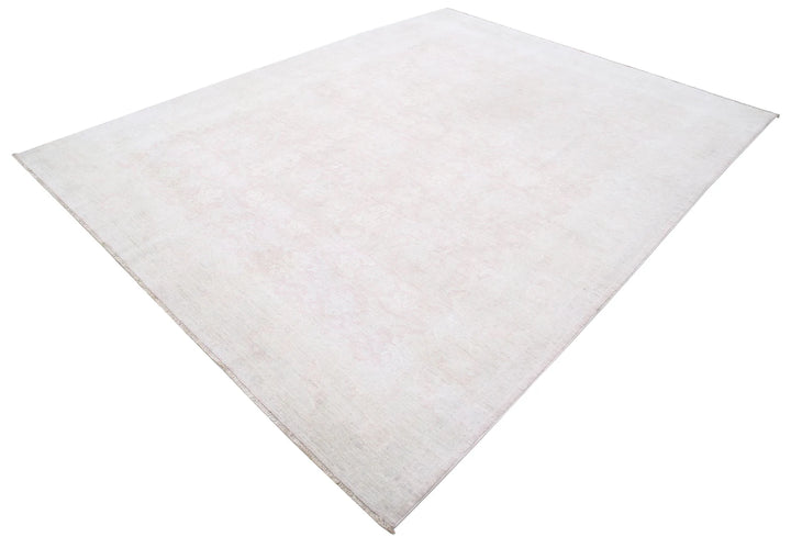 Ivory Afghan Serenity Rug 8' 0" x 10' 6" Hand-Knotted | No. AT12432