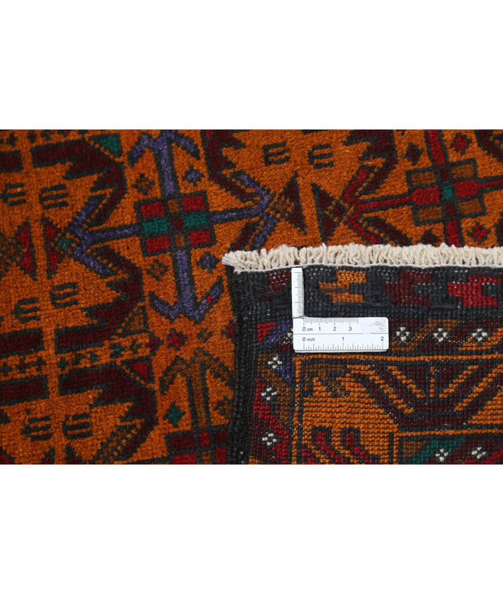 Red Afghan Tribal Rug 2' 10" x 4' 4" Hand-Knotted | No. AT12454
