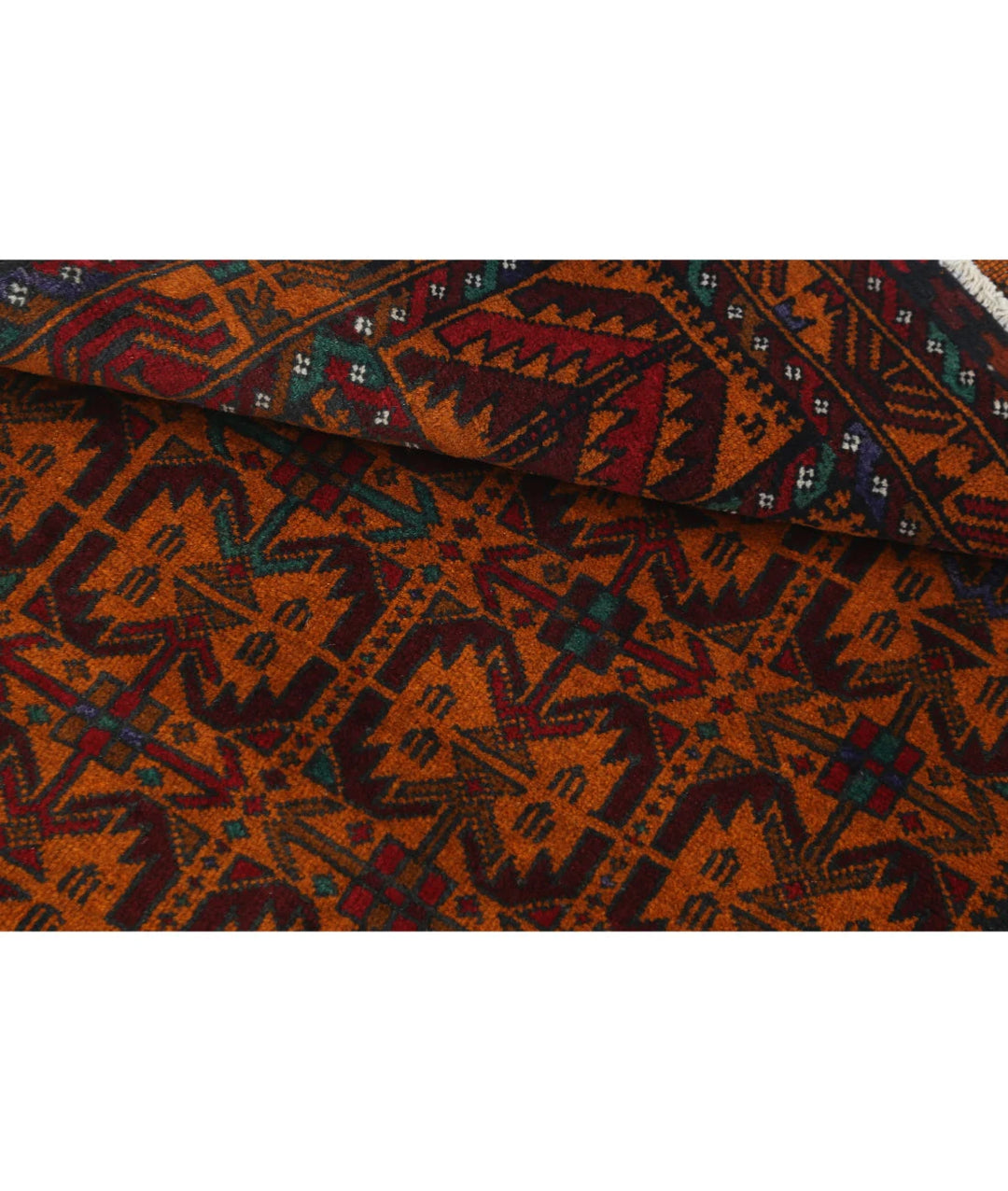 Red Afghan Tribal Rug 2' 10" x 4' 4" Hand-Knotted | No. AT12454