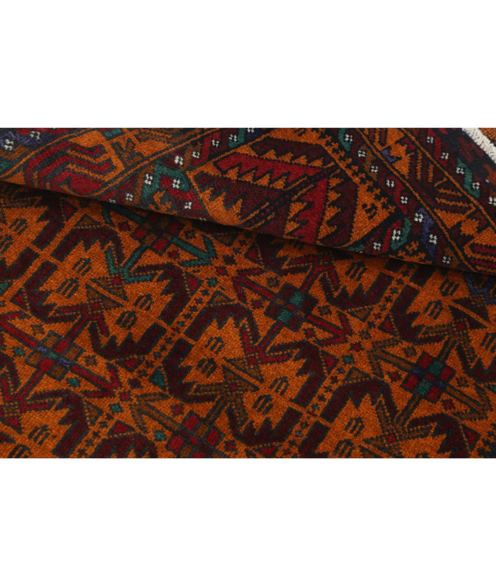 Red Afghan Tribal Rug 2' 10" x 4' 4" Hand-Knotted | No. AT12454