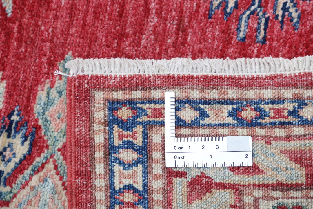 Afghan Royal Kazak Rug 5' 0" x 6' 7" Hand-Knotted | No. AT12555