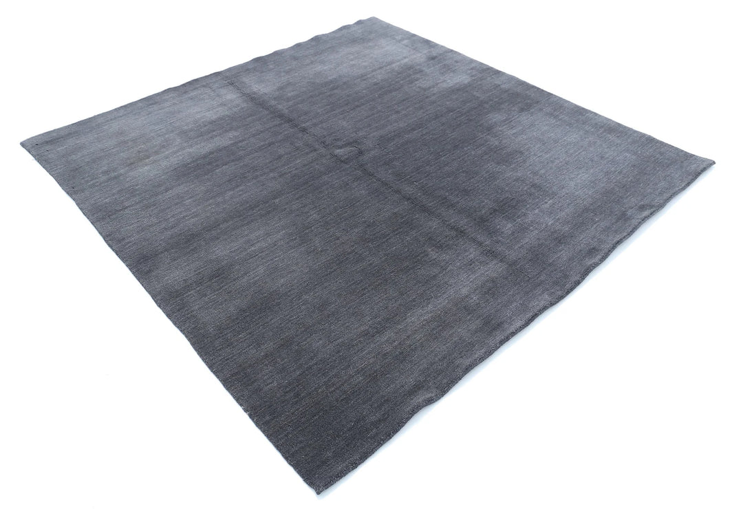 Charcoal Indian Oriental Rug 6' 6" x 6' 6" Hand-Knotted | No. AT12557