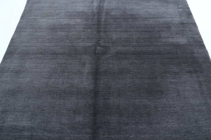 Charcoal Indian Oriental Rug 6' 6" x 6' 6" Hand-Knotted | No. AT12557