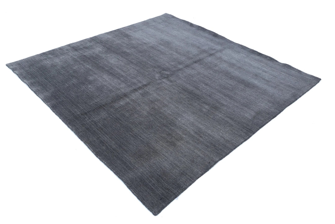 Charcoal Indian Oriental Rug 6' 6" x 6' 6" Hand-Knotted | No. AT12557