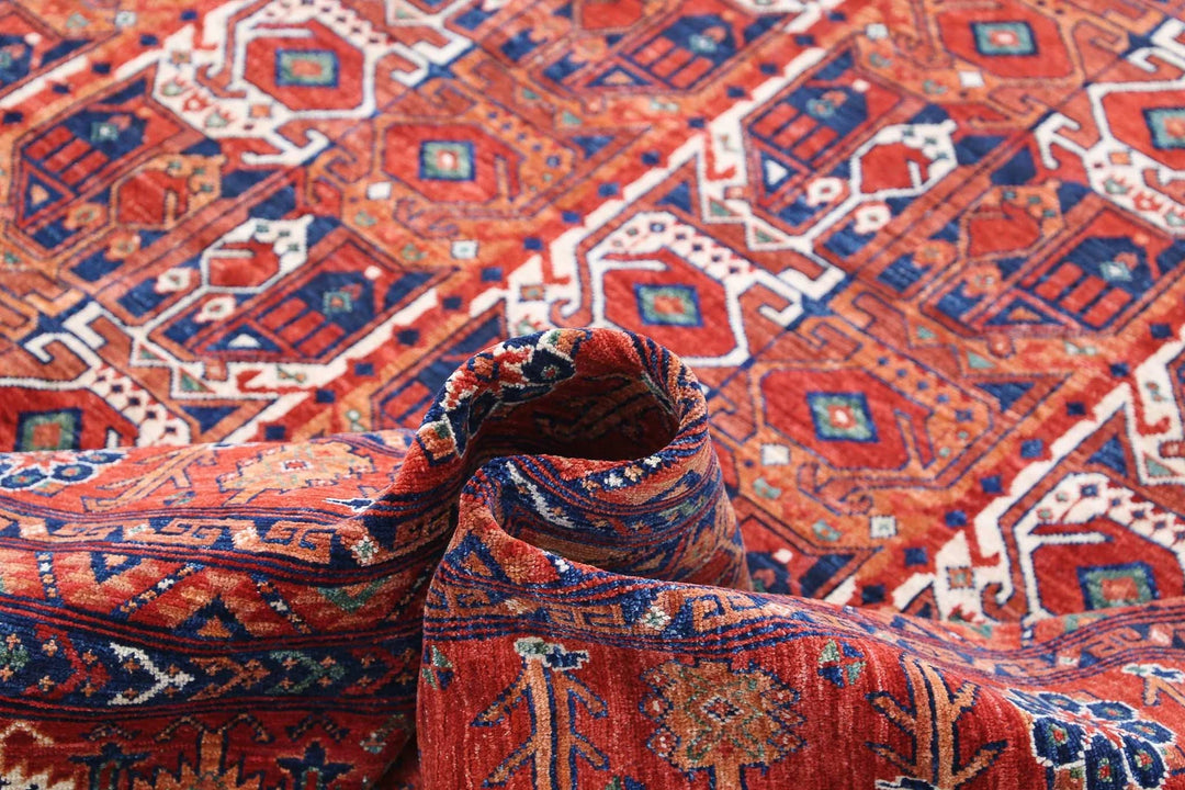 Afghan Humna Rug 8' 11" x 11' 7" Hand-Knotted | No. AT12625