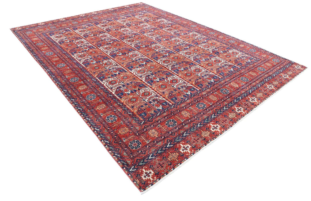 Afghan Humna Rug 8' 11" x 11' 7" Hand-Knotted | No. AT12625