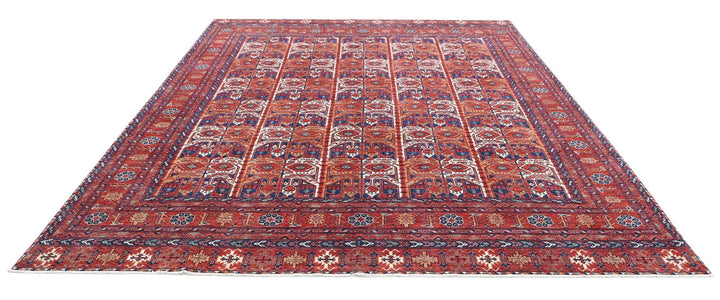 Afghan Humna Rug 8' 11" x 11' 7" Hand-Knotted | No. AT12625