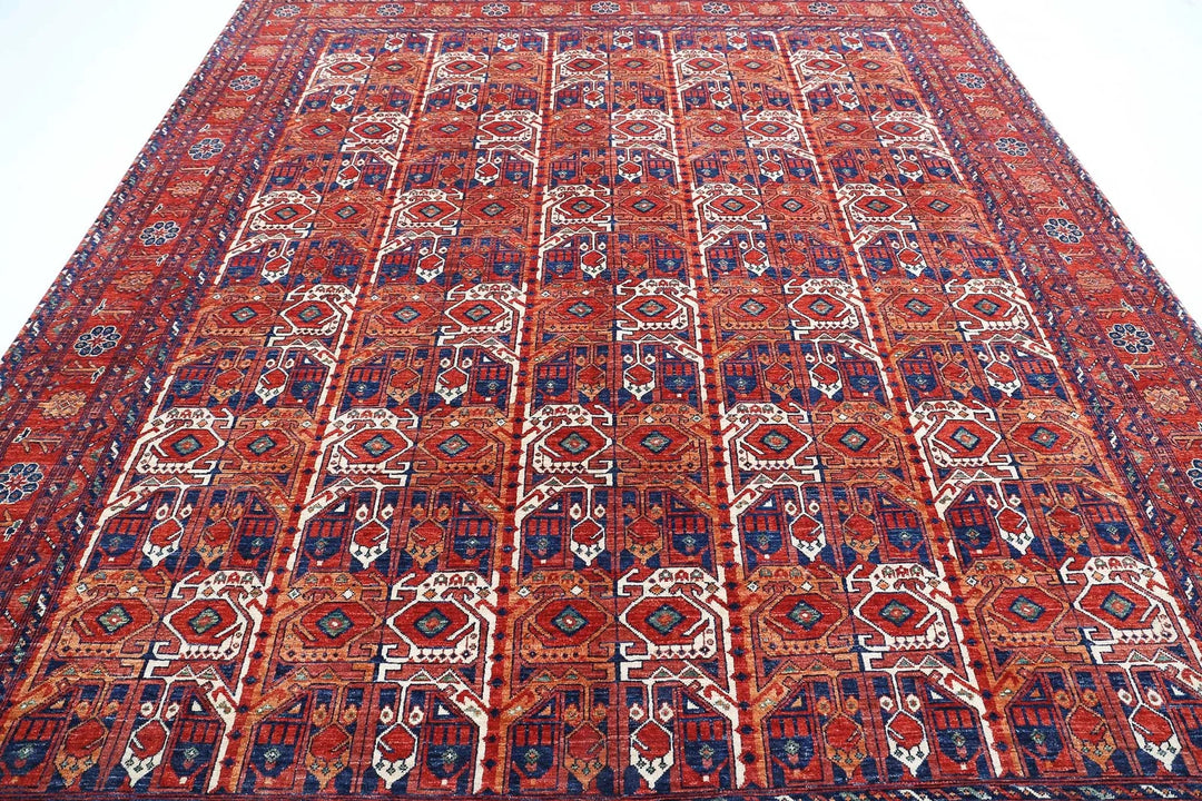 Afghan Humna Rug 8' 11" x 11' 7" Hand-Knotted | No. AT12625