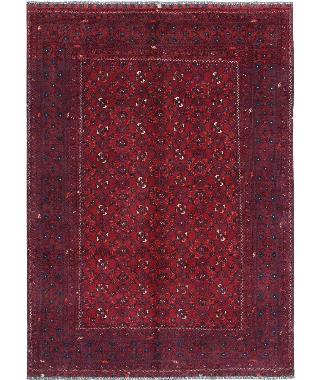Red Afghan Khamyab Rug 5' 5" x 7' 7" Hand-Knotted | No. AT12650