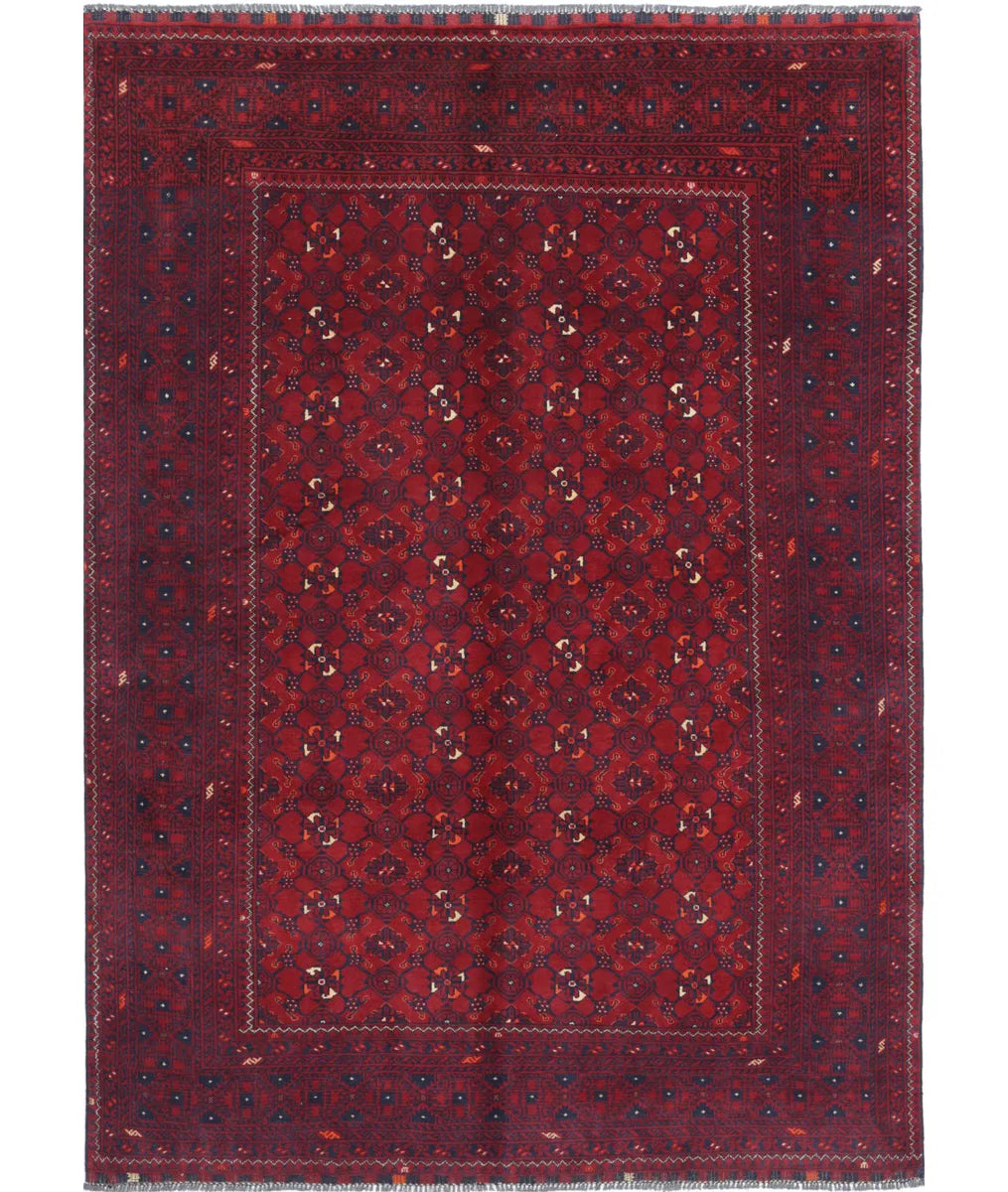 Hand Knotted Afghan Khamyab Wool Rug 5' 5" x 7' 7" - No. AT12650
