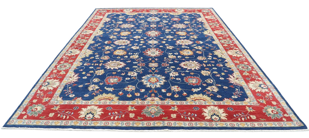 Afghan Ziegler Rug 8' 10" x 12' 3" Hand-Knotted | No. AT12689