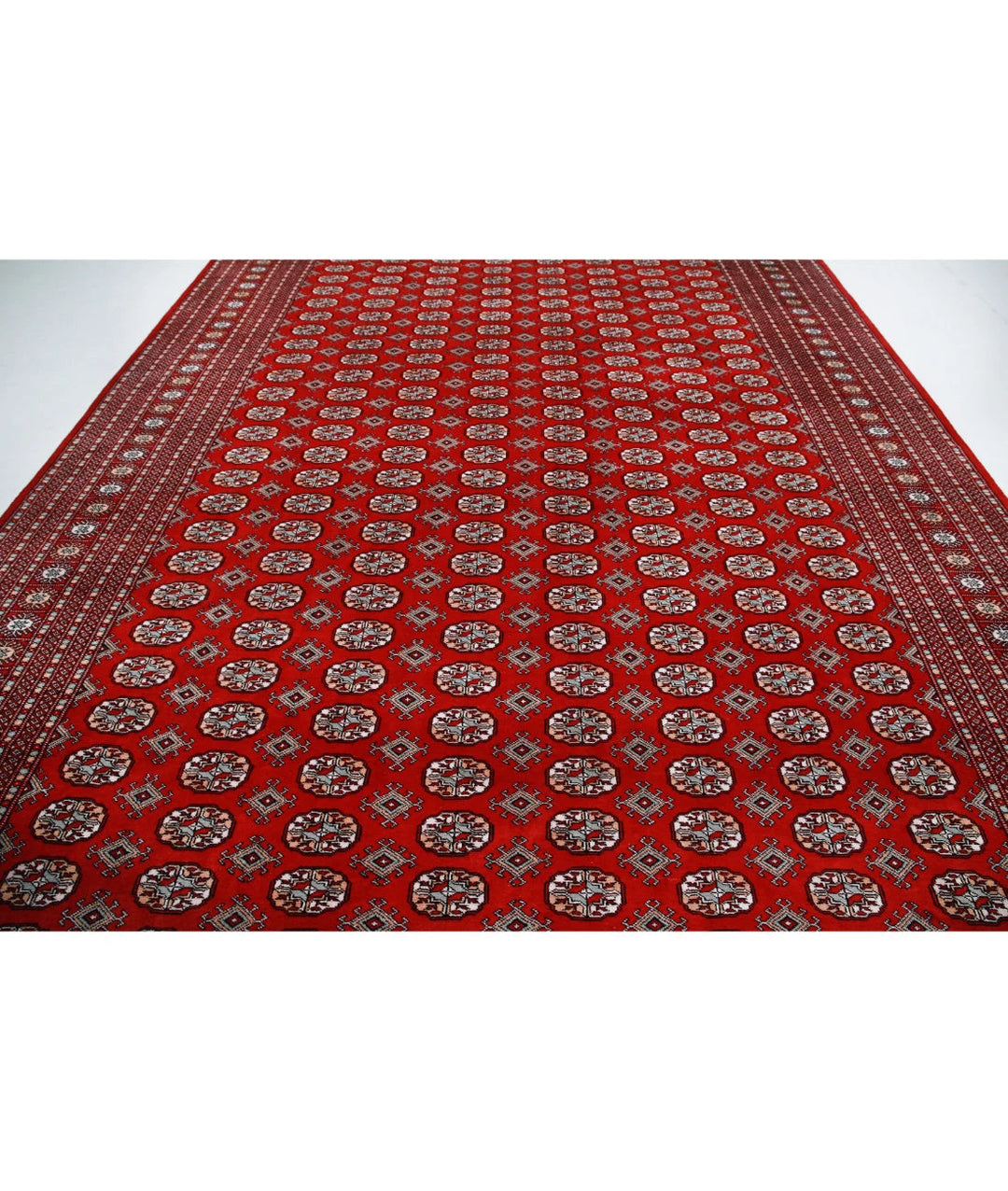 Pakistani Bokhara Rug 10' 2" x 13' 11" Hand-Knotted | No. AT12901