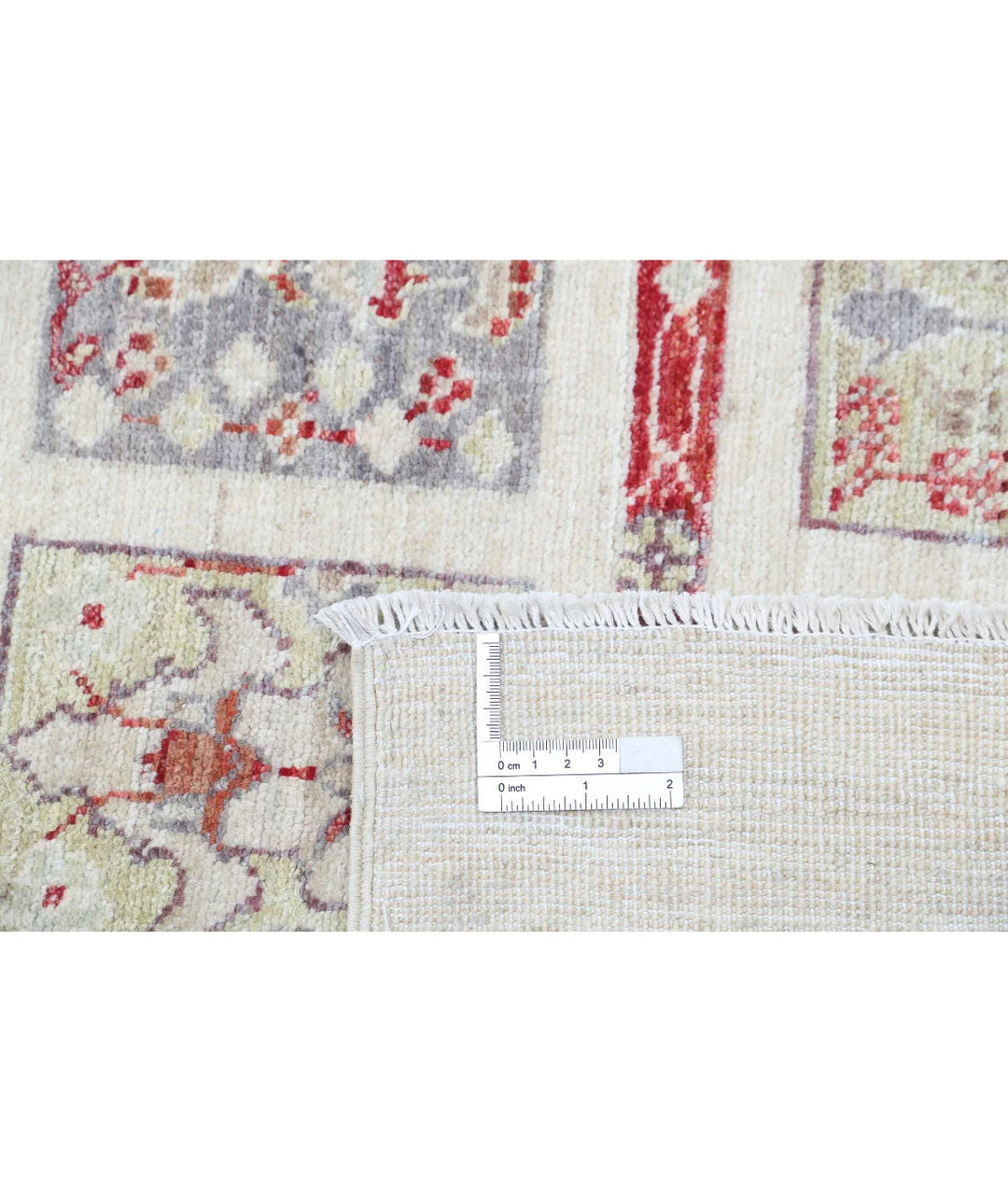 Ivory Afghan Bakhtiari Rug 5' 7" x 7' 10" Hand-Knotted | No. AT12918