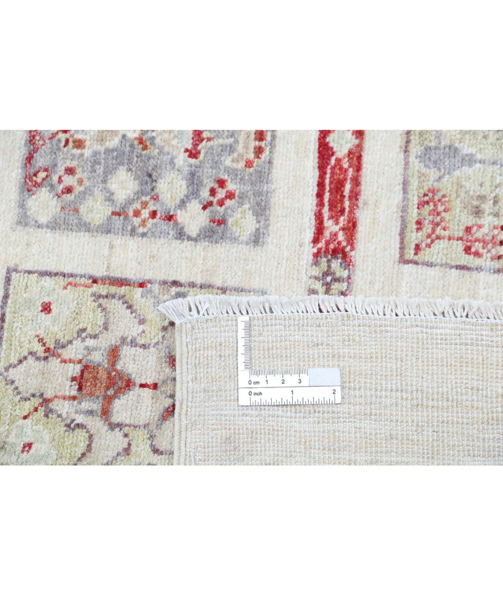 Ivory Afghan Bakhtiari Rug 5' 7" x 7' 10" Hand-Knotted | No. AT12918