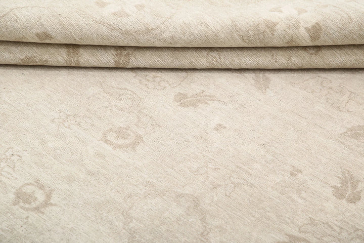 Ivory Afghan Serenity Rug 7' 9" x 8' 7" Hand-Knotted | No. AT12922