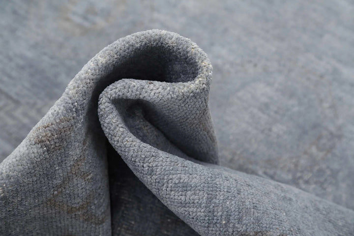 Grey Afghan Overdye Rug 7' 10" x 9' 9" Hand-Knotted | No. AT12944