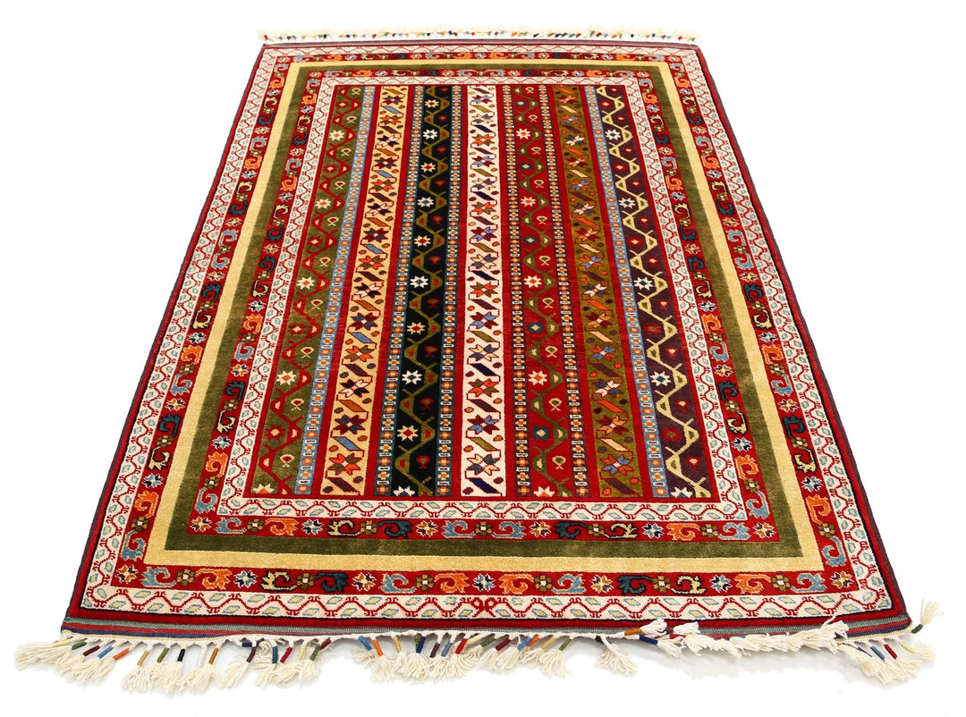 Afghan Shaal Rug 4' 3" x 6' 4" Hand-Knotted | No. AT13098