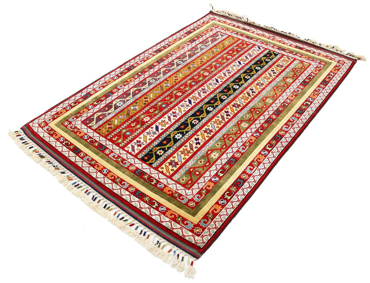 Afghan Shaal Rug 4' 3" x 6' 4" Hand-Knotted | No. AT13098