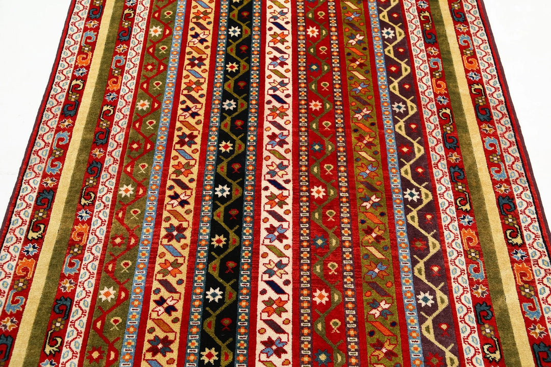 Afghan Shaal Rug 4' 3" x 6' 4" Hand-Knotted | No. AT13098