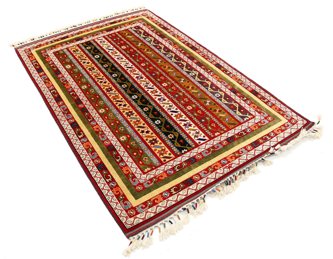 Afghan Shaal Rug 4' 3" x 6' 4" Hand-Knotted | No. AT13098