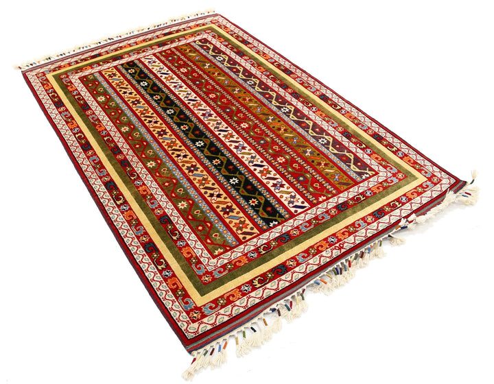 Afghan Shaal Rug 4' 3" x 6' 4" Hand-Knotted | No. AT13098