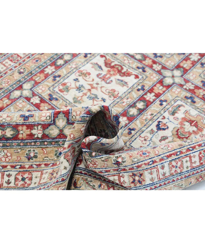 Afghan Bakhtiari Rug 4' 7" x 6' 5" Hand-Knotted | No. AT13303