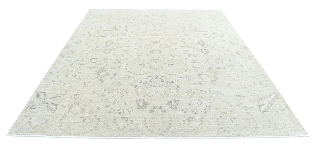 Afghan Tabriz Rug 7' 11" x 10' 0" Hand-Knotted | No. AT13333