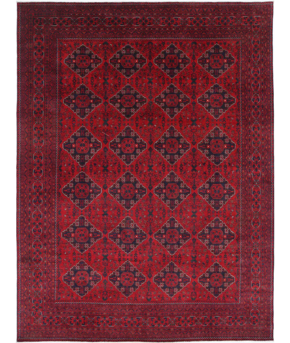 Hand Knotted Afghan Khamyab Wool Rug 8' 2" x 11' 2" - No. AT13346