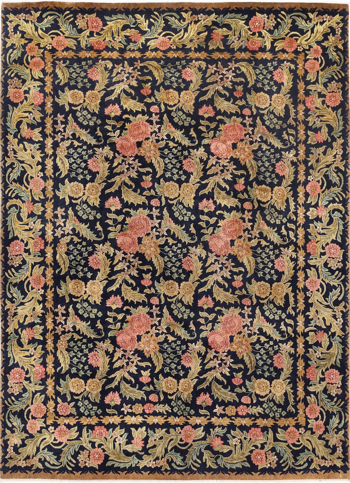 Blue Indian Ziegler Rug 8' 9" x 11' 10" Hand-Knotted | No. AT13412