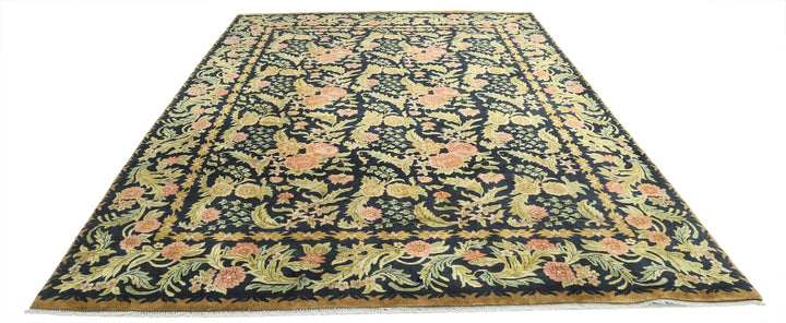Blue Indian Ziegler Rug 8' 9" x 11' 10" Hand-Knotted | No. AT13412