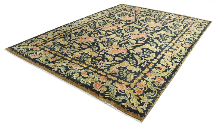 Blue Indian Ziegler Rug 8' 9" x 11' 10" Hand-Knotted | No. AT13412
