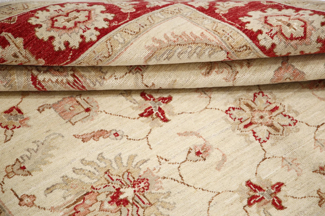 Afghan Ziegler Rug 5' 0" x 6' 8" Hand-Knotted | No. AT13494