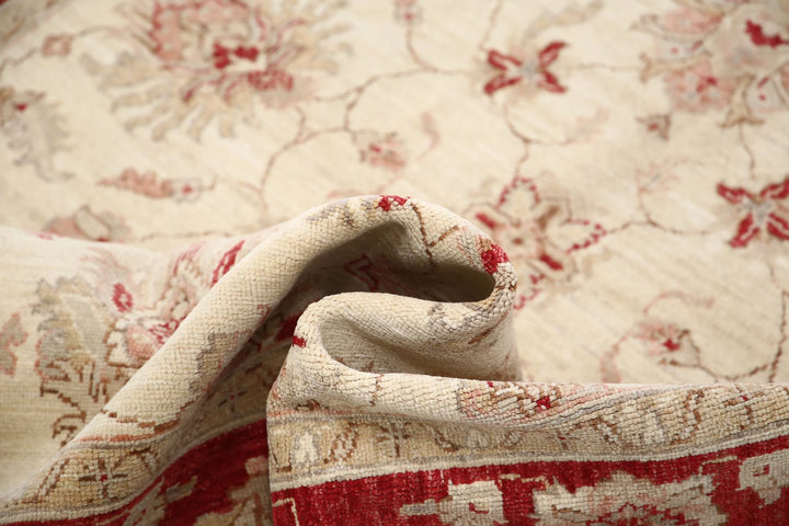 Afghan Ziegler Rug 5' 0" x 6' 8" Hand-Knotted | No. AT13494